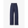 Blue denim jeans with FF detail on the bottom