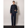 Blue denim jeans with FF detail on the bottom