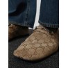 Vintage-effect GG fabric loafers