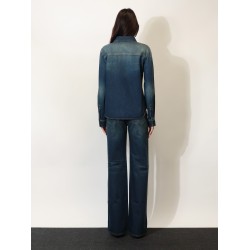 Denim shirt with embroidery