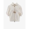 Cotton sweatshirt with nylon sleeves
