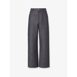 Relaxed linen, cotton and silk jeans