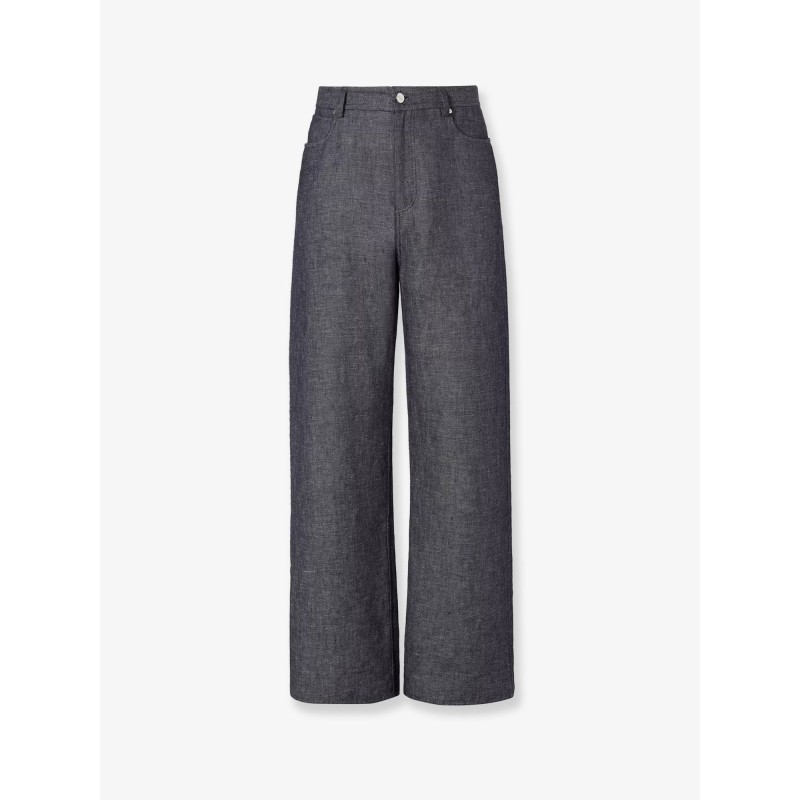 Relaxed linen, cotton and silk jeans
