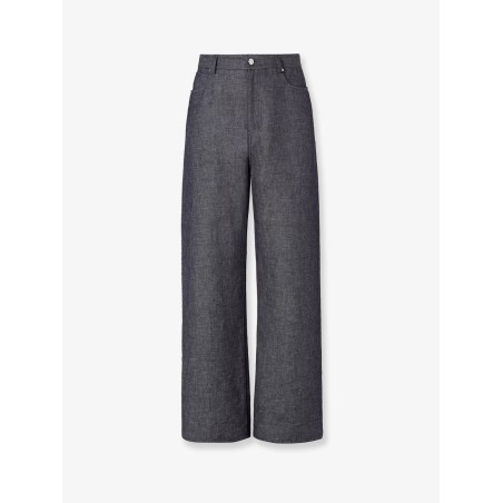Relaxed linen, cotton and silk jeans
