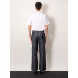 Relaxed linen, cotton and silk jeans