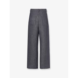 Relaxed linen, cotton and silk jeans