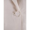 Double-breasted lyocell and linen blazer