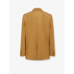 Double-breasted lyocell and linen blazer