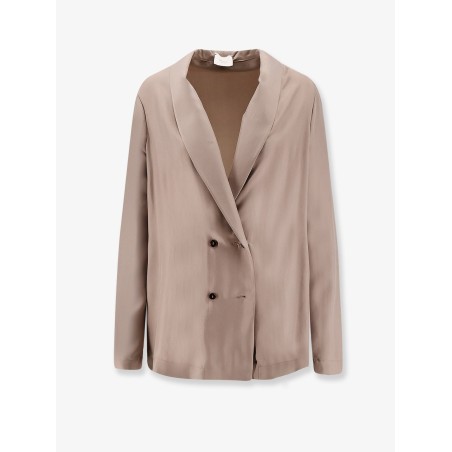 Double-breasted silk blazer