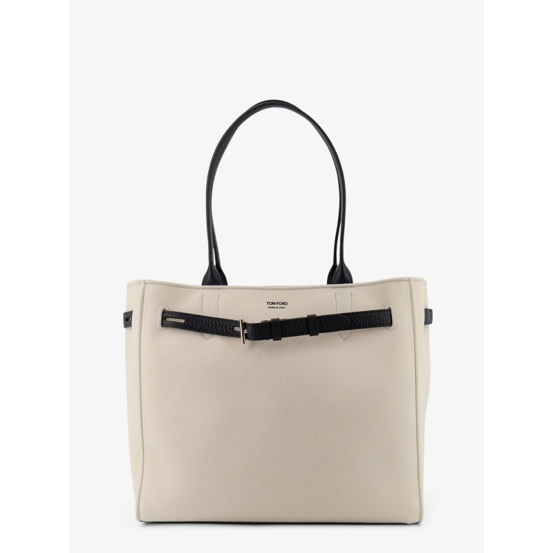 Canvas shoulder bag with engraved logo on the front