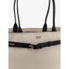 Canvas shoulder bag with engraved logo on the front