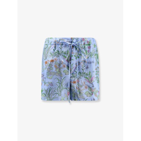 Printed silk shorts