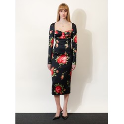 Viscose dress with iconic print