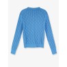 Cotton sweater with braided processing