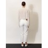 White denim trousers with flared bottom