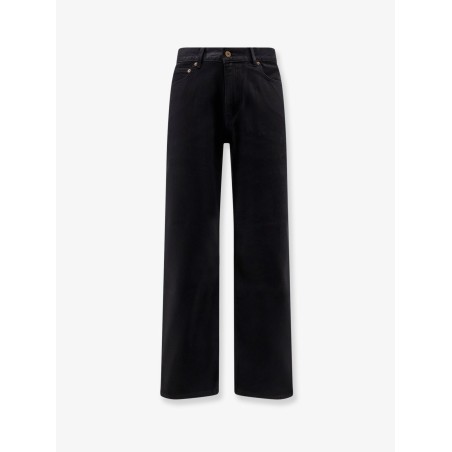 Straight fit black denim trousers