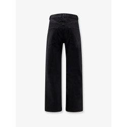 Straight fit black denim trousers