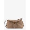Suede crossbody bag with metal detail with engraved logo