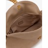 Suede crossbody bag with metal detail with engraved logo