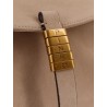 Suede crossbody bag with metal detail with engraved logo