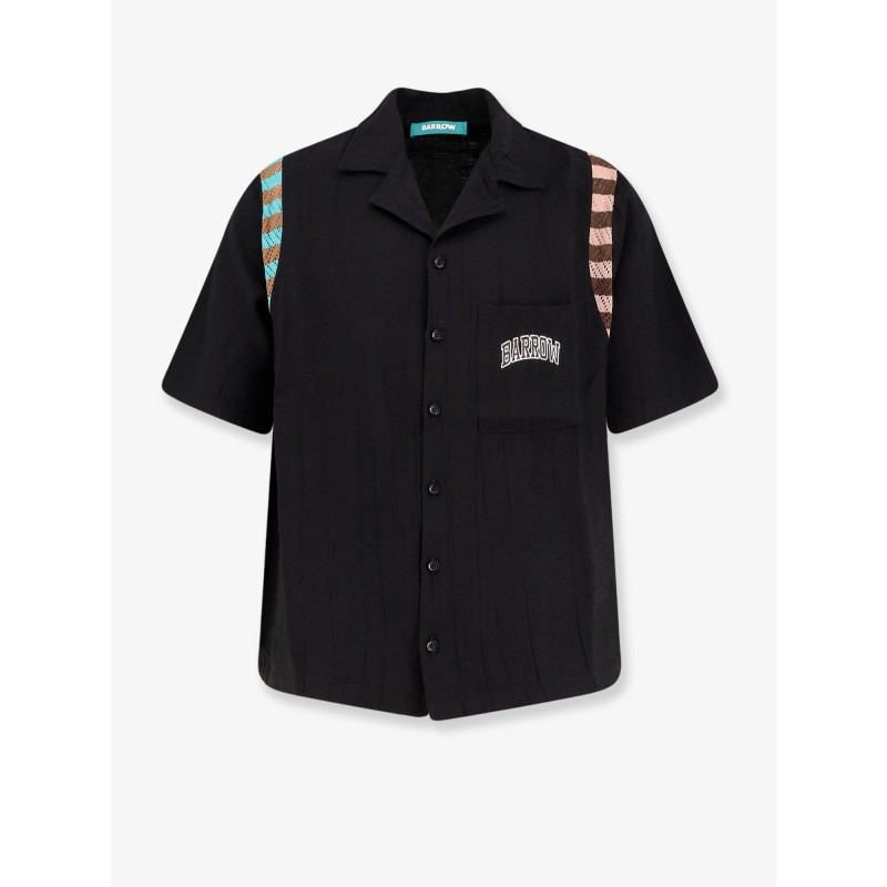 Viscose blend shirt with forntal logo print