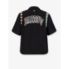 Viscose blend shirt with forntal logo print