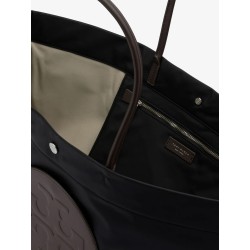 Ella Twist nylon shoulder bag with maxi front logo patch