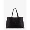 Leather shoulder bag with lettering logo on the front