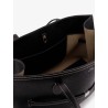 Leather shoulder bag with lettering logo on the front