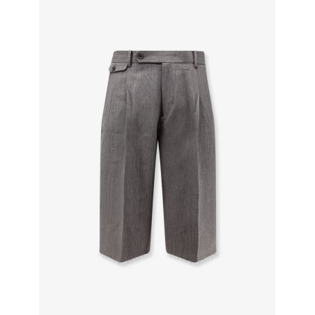 Wool blend bermuda shorts with frontal princes