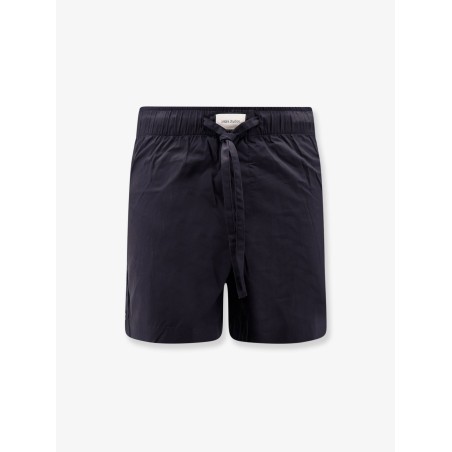 Cotton bermuda shorts with frontal logoed label