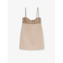 Shyla satin dress with rhinestones detail