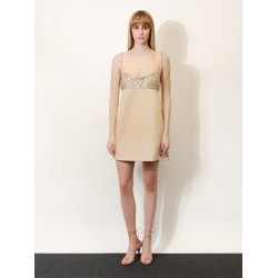 Shyla satin dress with rhinestones detail