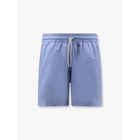 Nylon swim trunks with embroidered logo