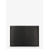 Leather clutch bag with lettering logo on the front