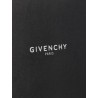Leather clutch bag with lettering logo on the front