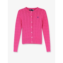 Cotton cardigan with contrasting logo