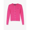 Cotton cardigan with contrasting logo