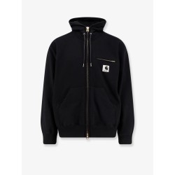 Cotton sweatshirt with double logo patch