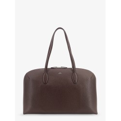 Suede handbag with engraved logo on the front