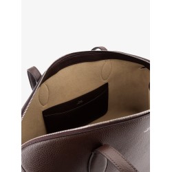 Suede handbag with engraved logo on the front