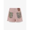 Denim shorts with frayed edges