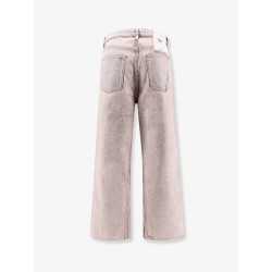 Denim jeans with bleached pattern