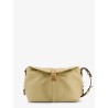 Leather shoulder bag with logo metal detail