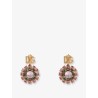 Multicolored brass earrings