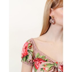 Multicolored brass earrings
