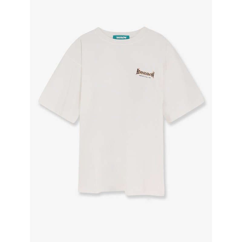 Cotton T-shirt with multicolored logo on the back