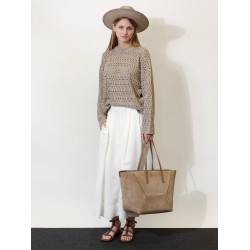 Viscose and linen skirt