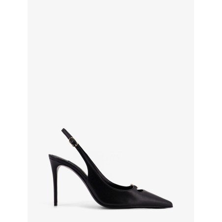Leather pump with metal DG logo
