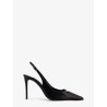 Leather pump with metal DG logo